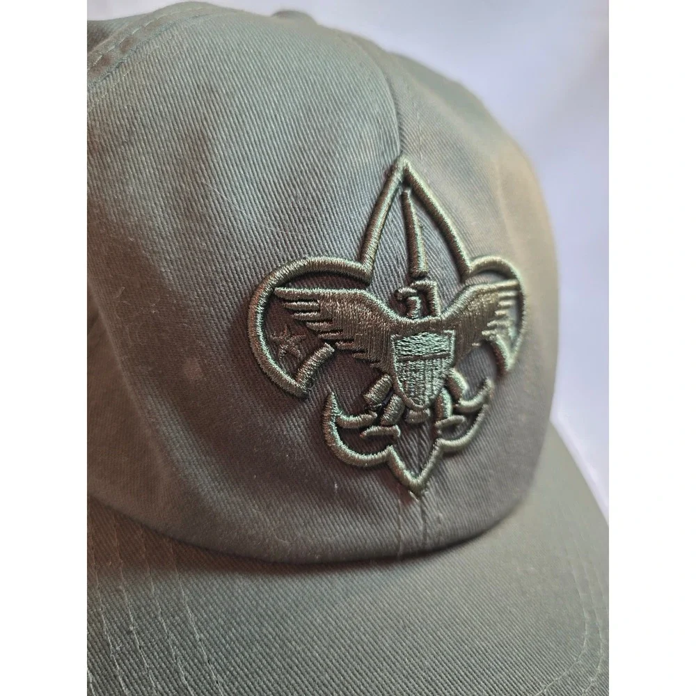 Boy Scouts of America BSA Uniform Hat Olive Green Adjustable Baseball Cap Kids